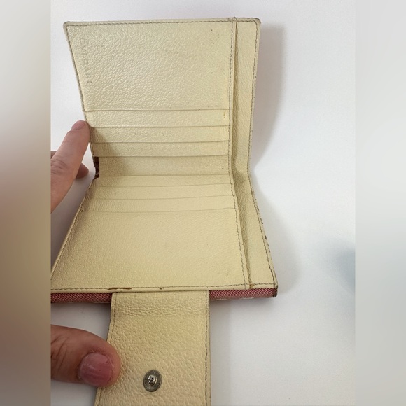 Bulgari Pink Wallet BVLGARI Pink Logo Canvas Bifold Wallet Authentic - Picture 7 of 15